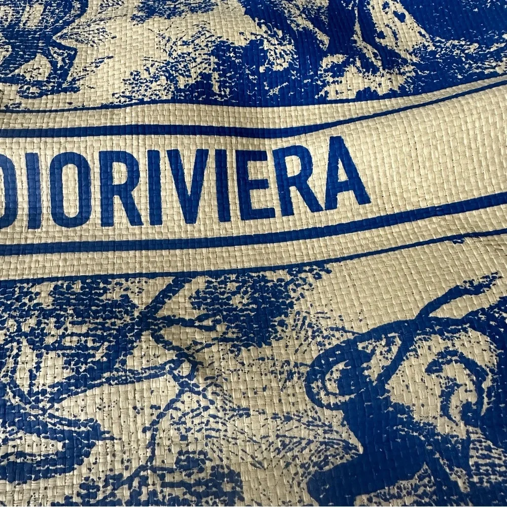 CHRISTIAN DIOR Straw Dioriviera Tote Blue - Picture 5 of 9